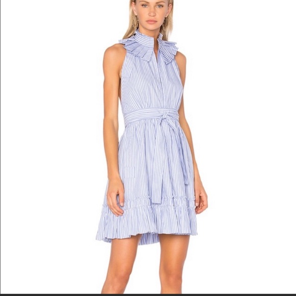 Alexis Blue Briley Stripe Mini Halter Dress - Picture 3 of 5
